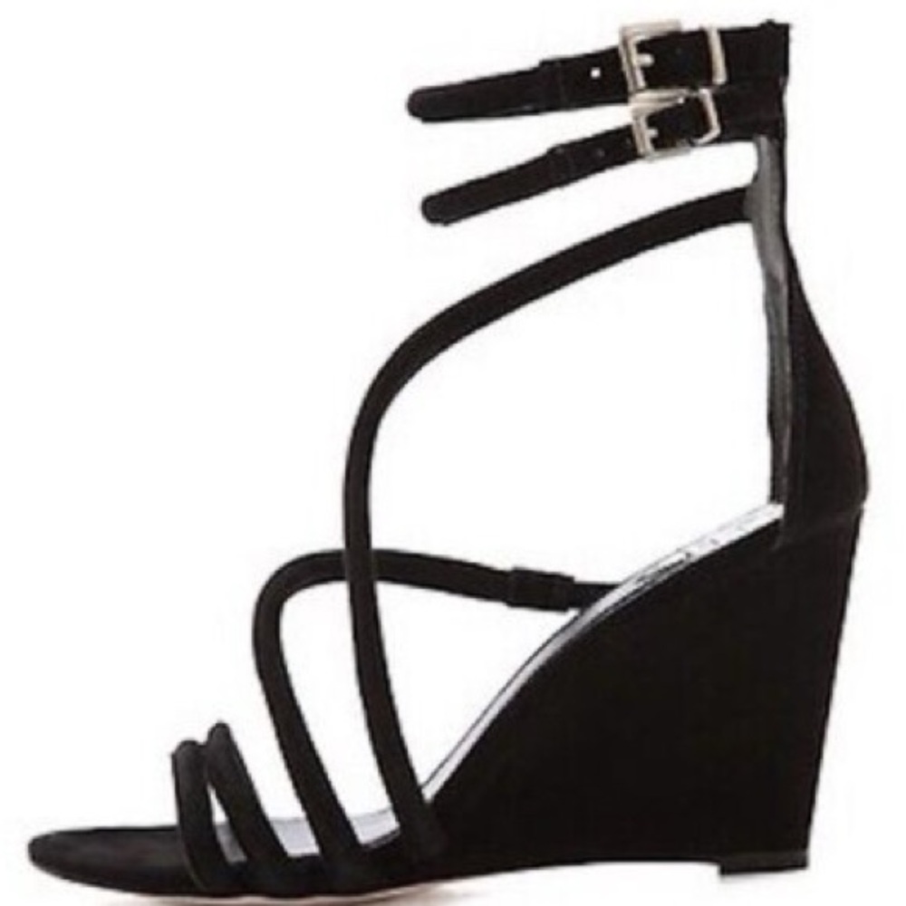 BRIAN ATWOOD • Sedini black strappy leather heels size 8.5